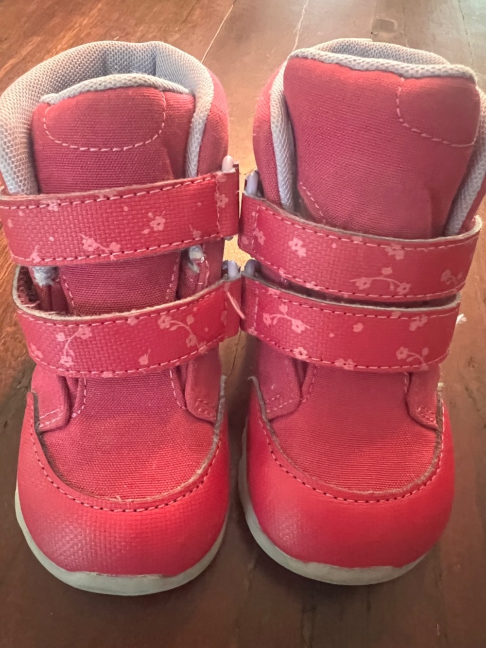 See Kai Run Pink Floral Velcro Boots